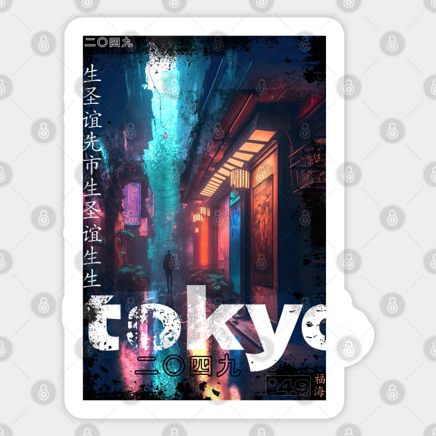 Neotokyo 2049 street cyberpunk Sticker by obstinator